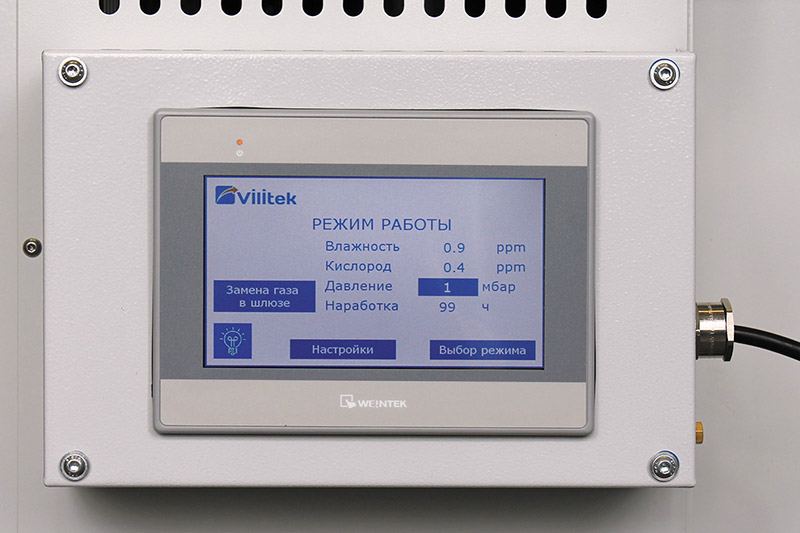 Touch control panel for VILITEK VPURE gas purification system and VBOX-PRO glovebox