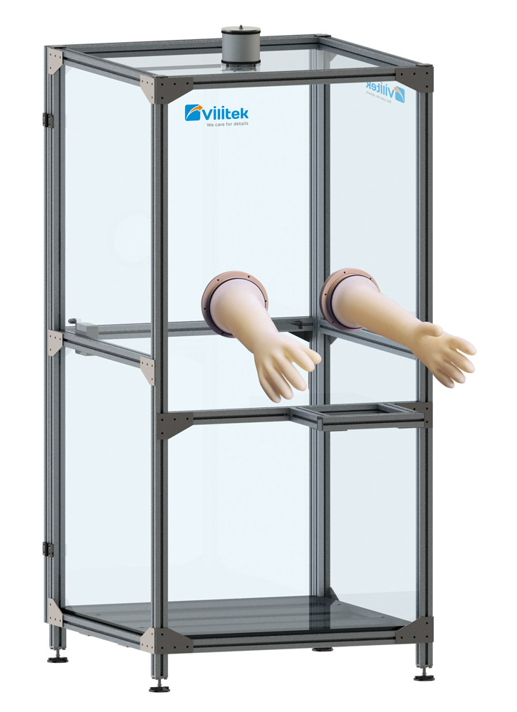 VBOX M 2000 booth with completely transparent panels